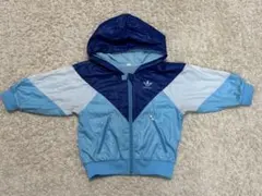 adidas フード付きジャケット ブルー 90
