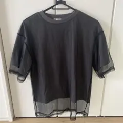 JaVa. メッシュレイヤード 半袖Tシャツ ブラックのサムネイル