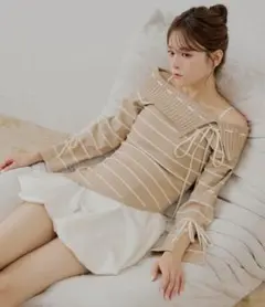 新品 chico ワンショルニット+バルーンワンピースセット