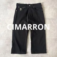 シマロン デニムパンツ ジーンズ クロップド丈 ロゴ刺繍 黒 36/28 Mのサムネイル