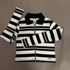 X-girl ボーダー　ハーフジップ　リブニットトップス　y2k パーカー