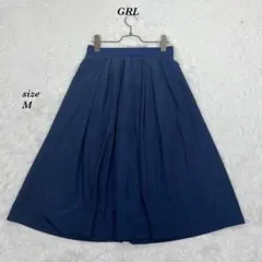 GRL グレイル （M）フレア スカート ネイビー ひざ丈 レディース