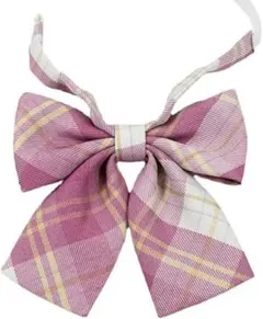 制服リボン スクールリボン ピンク チェック 女子 学生服 レディース