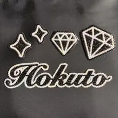 うちわデコ　黒　ダイヤ