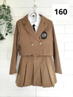 【美品】キッズフォーマル　卒服　女の子　ブラウン　人気カラー　160