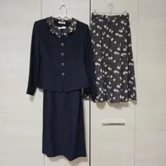 セットアップ ３点セット ジャケット スカート ネイビー