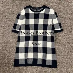 Brooks Brothers ブロックチェックトップス S ネイビー コットンのサムネイル