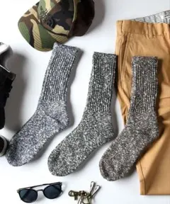 【新品3足セット】ローゲージ MIXスラブパイル メンズソックス