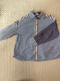 ブリーズ　ストライプと無地の長袖シャツ　120