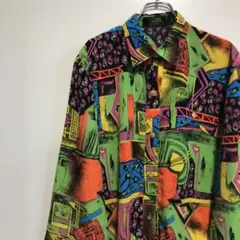 80s　made in France　Lella　ビンテージ　シャツ　装飾ボタンのサムネイル