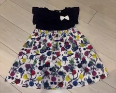 BeBe 110cm フリル袖 リボン付き フルーツ柄ワンピース