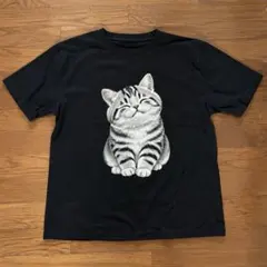 メンズ レディース 猫ちゃん ユニセックス 猫 Tシャツ ブラック 黒のサムネイル
