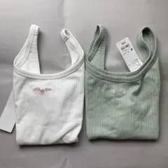 【GU】コットンブレンドクロップドタンクトップ