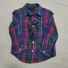 Ralph Lauren チェック柄フリルシャツ