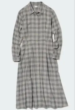 【美品】UNIQLO ソフトフランネルフレアワンピース Sサイズ