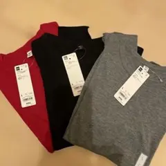 GU ソフトシアークルーネック長袖Tシャツ 3枚セット