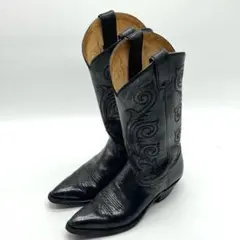 トニーラマ　ラメブラック　レザーウエスタンブーツ　レディース　6 1/2 良品