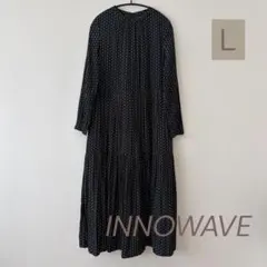 美品✨INNOWAVE ロングワンピース 長袖 ネイビー 紺Ｌ40のサムネイル