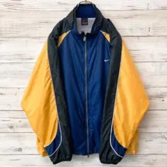 NIKE ナイキ　ナイロンジャケット y2k ブルー イエロー ブラック