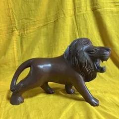 縁起物】木彫り 虎 置物 全長45cm 魔除け 開運 昭和レトロ 工芸品