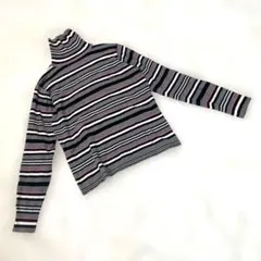 23区SPORTS タートルネック ニット ゴルフウェア ボーダー Ⅰ M