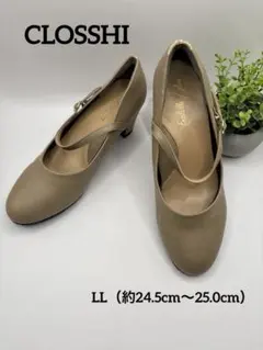 しまむら クロッシー ストラップパンプス ベージュ LL 24.5cm 晴雨兼用