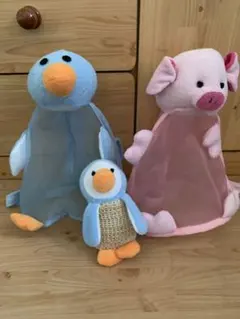 アニマルリュック2個セット　ペンギン　ブタ　子供用　メッシュ