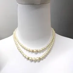 Ｍ260020 ホワイトパール ダブルストランドネックレス
