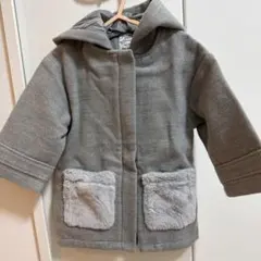 フード付きコート グレー 90cm