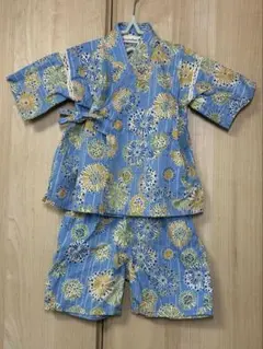 【美品】branshes 子供服　花火柄甚平上下セット サイズ90cm 夏服