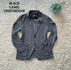 美品L ブラックレーベルクレストブリッジ テーラード ショールカラー 薄手