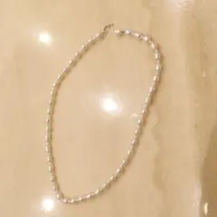 最終値下げ！淡水パール　ネックレス　シルバー　フック式