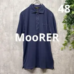 新品 MOORER ムーレー コットン ガーメントダイ ジャージー ポロシャツ