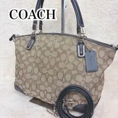 COACH コーチ シグネチャー 2way ハンドバッグ キャンバス×レザー