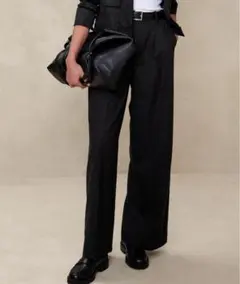 Banana republic 黒 ワイドレッグ スラックス