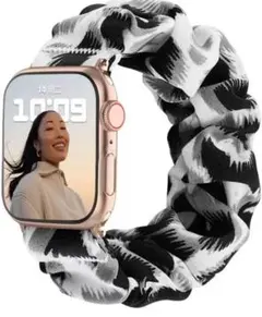 Apple Watch バンド 38/40/41mm ヒョウ柄　白黒