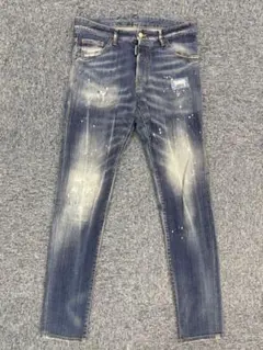 DSQUARED2 スプラッシュスキニーデニム　ブルー系のサムネイル