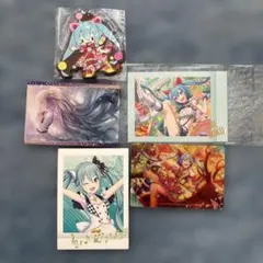 初音ミク パシャこれ 箔押し ウエハース カード ラバーキーチェーン 5点セット