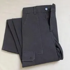 GU ジーユー　カーゴパンツ　ワイド　絞りなし　ブラック　L レディース