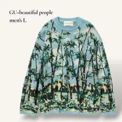 상태매우좋음 GU×beautiful people グラフィックニットプルオーバー