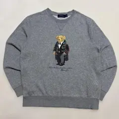 POLO Ralph Lauren スウェット ポロベア 古着 グレー Mサイズのサムネイル