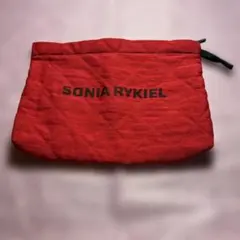 迅速発送) SONIA RYKIEL 赤いキルティングポーチ 横幅約34cmのサムネイル