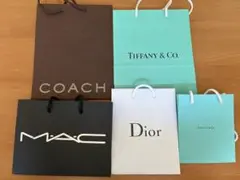 【美品】ブランド紙袋5点セット COACH Tiffany MAC Dior