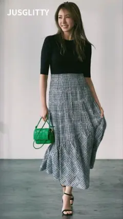 【美品】ジャスグリッティー 美香さんコラボ ドッキングワンピース