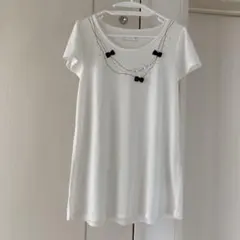 【未使用】Couture brooch 半袖 Tシャツリボン ビジュー 38のサムネイル