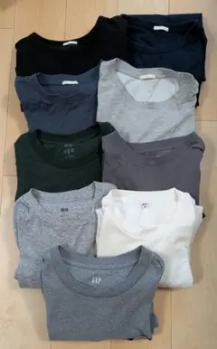 GU・UNIQLO・GAP 長袖・半袖 Tシャツ９枚セット L-XL