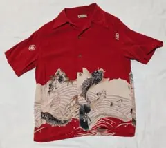 DENIME アロハシャツ M 鯉 和柄 レーヨン 日本製 ヴィンテージ 古着