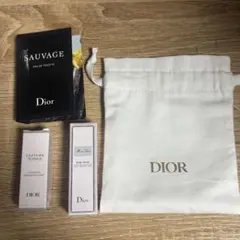 ミスディオールミニミスケース　ベージュ、試供品、巾着セット