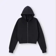 UVカットフルジップパーカ(長袖　黒　ユニクロ　GU パーカー　着る日焼け止め
