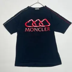 モンクレール 半袖Tシャツ XS コットン ブラック ラバーロゴ パイピングのサムネイル